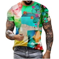 MENS PLUS Veličine Majice za čišćenje muškaraca moda casual 3D digitalni ispis Sportski kratki rukav
