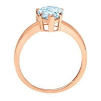 1.0ct kruška rez plavi simulirani dijamant 14k ruža zlatna godišnjica ružina za angažman prsten veličine