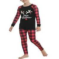Bomotoo mammy tata dječji ples PJ setovi provjere ispisane mekane noćne odjeće Božićne Xmas PJS vrhovi i hlače koje odgovaraju porodičnom pidžamu postavljaju crnu mamu -