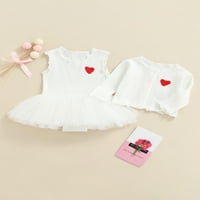 Frobukio Valentinovo novorođene novorođenčad za bebe djevojke Set odjeće princeza tulle romper haljina
