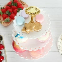 3-rake od plastične cupcake, vjenčani, desertne ploče Mini kolači Voćne slatkiše zaslona Tower bijela