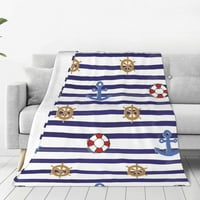 Nautički smiješni sidreni uzorak pokrivač Flannel bacaje ćebad meko plišani flis pokrivač za krevet