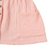 Canrulo Toddler Baby Girls Fly haljina s rukavima Dječja ljetna odjeća Tutu haljine s džepovima Princeze