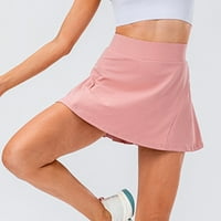 Charella ženska lažna trčanje Ležerne prilike za ljetne sportove Biciklističke kratke hlače Teretana Yoga nagnuta suknja Teniska suknja Ružičasta, XL