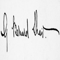 George Bernard Shaw n. Irski muškarac pisma. Potpis nautografa. Poster Print by