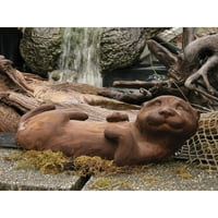 Statue Otter, materijal: beton, ukupno: 5,5 '' h 18 '' w 7,75 '' D
