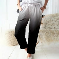 Ženske tiskane pamučne i posteljine Casual Modne hlače Radne pantalone za žene plus veličina vježbanje