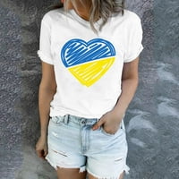 DrpGunly Womens Tops Modni casual kratkih rukava Ukrajina Print majica TOP bluza Žene Ljetne vrhove