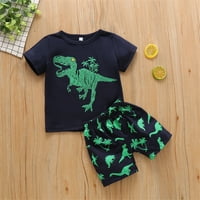 Odeerbi Baby Boys Odjeća za bebe Outfits Majice Postavlja dječji dečji desni Ležerni Dinosaur Print Short Short