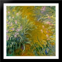 Put kroz irise Veliki crni drveni vitrini ispis umjetnosti Claude Moneta