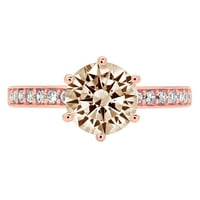 1.71CT okrugli šampanjac simulirani dijamant 14k 14k ruža zlatna godišnjica za angažovanje prstena veličine