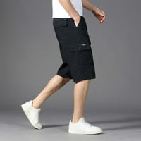 Muška modna casual čvrsta boja Multi džepni kopč za patentne zatvarač na otvorenom kratke hlače