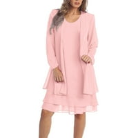 Haljine za žene plus veličine haljine moda dvije šarmantne čvrste boje majke mladenke čipke ružičaste