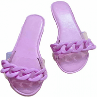 Ženske sandale Plaže Otvoreni nožni papuče prozirni modni šareni lanac čistog klizača Flip flops klizanje