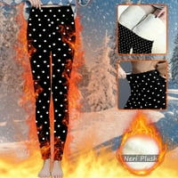 SNGXGN ženska plus plišana toplina dugačka donje rublje nogu visokog struka zimske joge hlače Trčevi