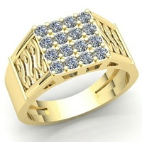 0,2CTW okrugli rez dijamant muški klaster klasični godišnjički angažman prsten od punog 14k ruža, bijeli ili žuti zlatnik GH SI2