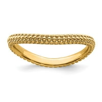 Sterling srebrne boje za zlato pozlaćene valne prstene večno veće veličine 6