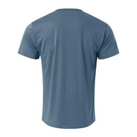 Majice za muškarce Okrugli vrat Slim Fit kratki rukav Summer vježbanje Muška odjeća Plava veličina S