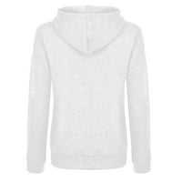 Zpanxa zimska ušteda prevelika kapuljača za žene modni tisak kapuljač sa kapuljačom povremena dukserica Ležerni dugi rukav sa džepnim laganim laganim bluzom pulover bijeli s