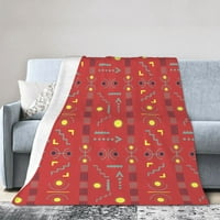 Geometrijski ukrasni etnički uzorak baca pokrivač, lagana udobna meko baka za bacanje za kauč, 80 x60