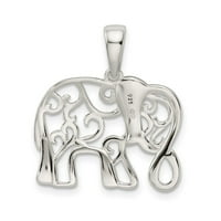Extel Medium Sterling Silver-Diamond-Cut Privjesak slona