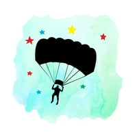 Sky ronilački zidni naljepnice za dječju igraonicu - padobranski padobranstvo u zračnom padobranstvu DIY i kreativnosti Dječak Djevojka Zidna naljepnica - Veličina: