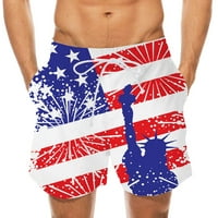 Muške ploče Shorts Svi kupaći kostimi Muškarci Dan neovisnosti Stripljena zastava Short Hotcsa Elastična