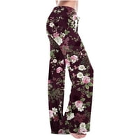 Dianli Hlače Žene Ljeto Široka noga Moda Labavi fit ravna elastična vučna ležerna sa džepom Comfy domaća
