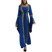 Elaililye modne duge haljine za žene flared rukavi srednjovjekovni vintage haljina s kapuljačom koševna