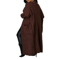 Dugi kardigan džemperi za žene Čvrsta boja otvoreni prednji dugi rukav labav džemper jakna pletena kaputa