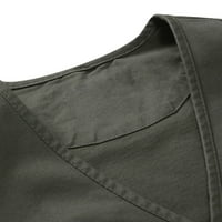Ikevan Muški jaknu za slobodno vrijeme za slobodno vrijeme Lagane prsluk sa zip mnogim džepovima Vojska