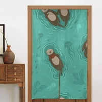 Otters u ljubavi japanska zavjesa noren toaletni particija zavjesa vrata za tapiserija za tapiserija