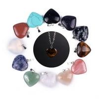 Prirodna kristalna ogrlica za dizajn srca Agat breskve Privjesak za srce za ženske prijatelje