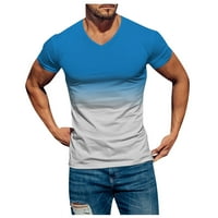 Muške majice Casual majice kratkih rukava Gradijent izrez meka labavi fit grafički teers Ljetne majice za muškarce