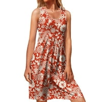 Cvjetni rub ruj ženski ljetni casual stil haljina cvijeća od tiskane haljine Omotajte liniju labave haljine Bohemian Maxi haljine