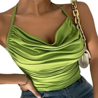 Voguele Dame T majice Halter rezervoar za vrat vrh rukava bez rukava bluza na plaži Bohemian Camisole