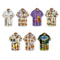 Bluze za muškarce moda, casual majica kratkih rukava s majicama, Winnie The Pooh print majica, višestruke