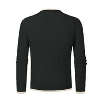 Džemper od FVWitlyh za muškarce muški pulover džemper sa dugmetu za ovratnik dolje blok u boji pleteni