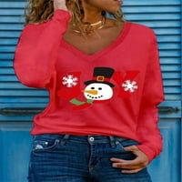 WtPretty ženski božić JY Snowman Print modni svestran dugi rukavi