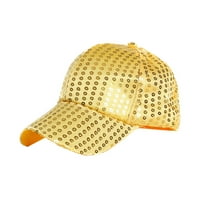 Yubnlvae Unise vanjski visokokvalitetni šljokice Boja za bejzbol kape Podesivi šešir žuti