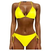 B91XZ Ženski bikini kupaći kostimi Kupaći kostimi Dvije veličine Žene guska odjeća Bikini plus setovi kupaći kostimi Tankinis set žuta, s