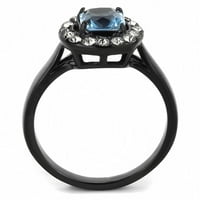 Žene crne akvamarinske prstene princeze rez kvadrat anillo para mujer y ninos unise dječji prsten od