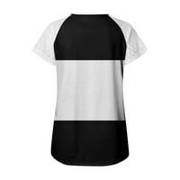 Bluze za žene Ženska modna ležerna temperamentna posada Labavi patchwork Color tiskani čipka majica