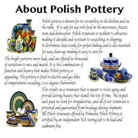 Poljska posuda 7½ DESSERT ploča Potpis Unikat Ručno oslikano u Boleslawiec, Poljska + potvrda o autentičnosti