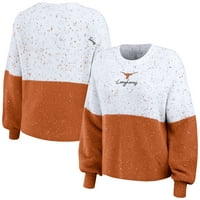 Ženska habanje Erin Andrews Bijela narandžasta Teksas Longhorns COLORBLOCK scenarij pulover džemper