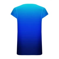 LastESso ženske gradijentne majice Tee Cap rukav ljetni bluze Košulje V izrez Tunic vrhovi Dressy casual