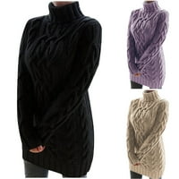 WAVSUF džemperi za žene plus veličine kornjača s visokim vratom Čvrsta topla pletena casual zimski čišćenje