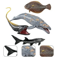 Pnellth životinjski model Čvrsti pažljivi izrada plastični sivi kitovi Životinjski ukras za desktop