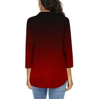 Kiplyki Veleprodaja Trendy Woman V izrez Tri četvrtine 3 4Sleeve majica Štamparija za bluzu