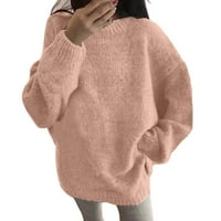 Ženske pulover Dukseri Žene Solid Boja dugih rukava Top modne pune boje okrugli vrat pleteni džemper